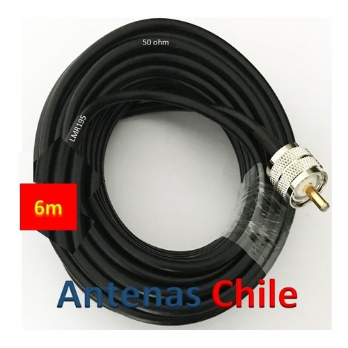 6 Metros De Cable Coaxial Lmr195 Conector Un Extremo Pl259