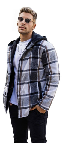 Camisaco De Paño Hombre Con Capucha Urbano Super Abrigado