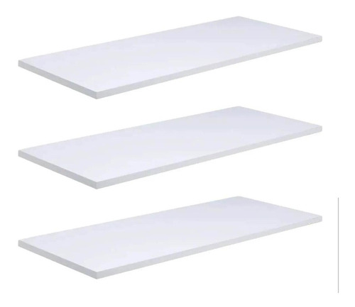 Kit 3 Prateleiras 30x15 Mdf Branco Com Suporte