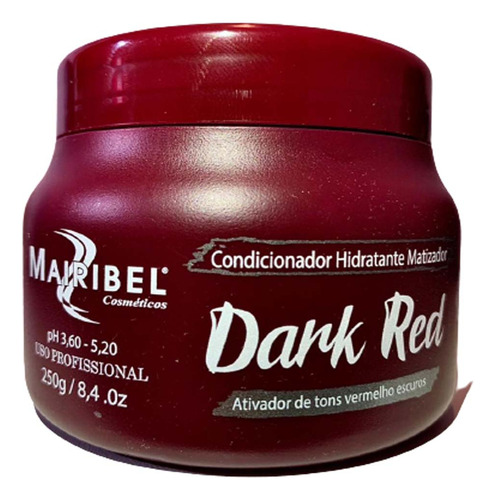 Máscara Matizadora Dark Red / Vermelho Escuro 250g Maribel 