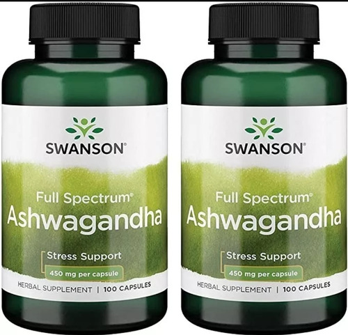 Ashwagandha 450 Mg 200 Capsulas Pack Swanson