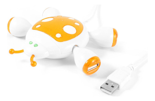 Qtqgoitem Diseño Mariquita Dibujo Animado Blanco Naranja Usb