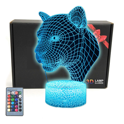 Tripro Panther Animales 3d Ilusion Decoracion Lampara De Mes