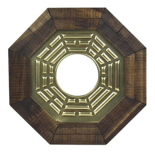 Quadro Feng Shui Baguá Céu Posterior Com Espelho 13cm