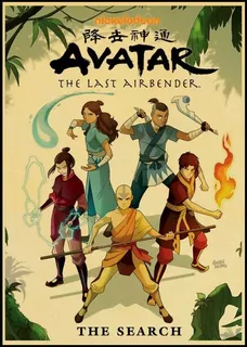 Poster Avatar - Aang Katara Sokka Zuko Iroh Toph Appa
