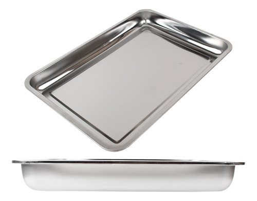 Charola Escofier De Acero Inoxidable 36x27 Cm 3 Lts Vencort Color Plateado