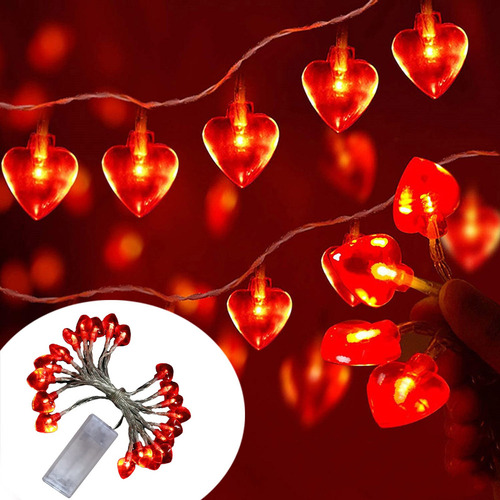 / Farol Con Forma De Corazón Rojo, Cadena Pequeña, Para El