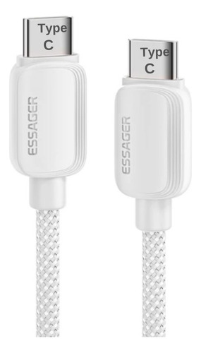 Cable Tipo C Essager Carga Rapida 100W Para iPhone 15/ Macbook/ Samsung/ Huawei/ Dell/ Hp/ Lenovo - 1 Metro