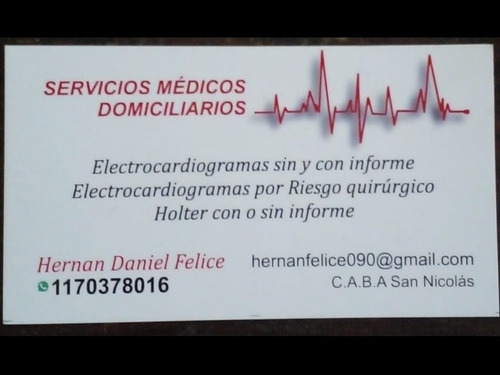 Imagen 1 de 1 de Electrocardiograma A Domicilio, Holter,caba, Zona Norte,sur