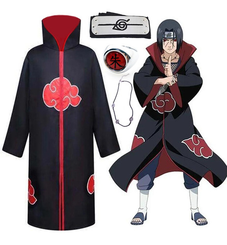 Disfraz De Akatsuki+diadema+anillo+collar/naruto Cos