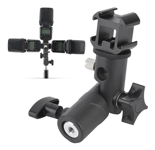 Suporte De Flash Triple Hot Shoe Mount Swivel Tri Adapter