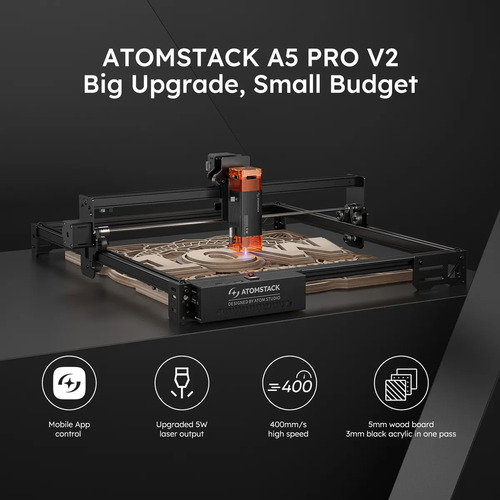 Máquina De Grabado Láser Atomstack A5 V2 Pro 5w Con App