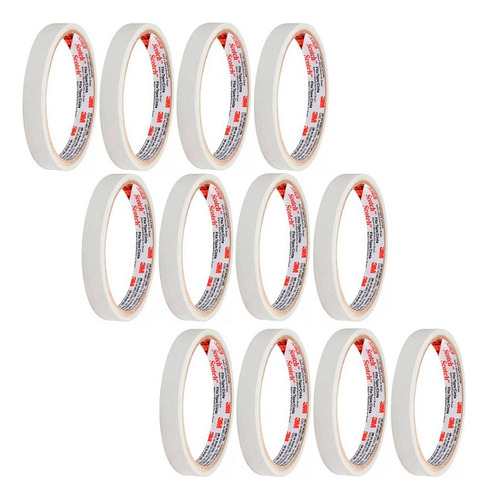Kit 12 Fita Dupla Face De Acetato 3m Scotch 1442 12mm X 30m