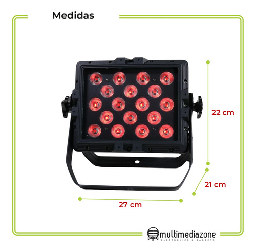 Panel Par 64 18x15w Rgbwy Contra Agua 5 En1 Alto Poder Msi