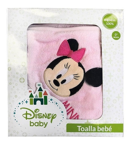 Toalla De Minnie Algodón Con Capucha Para Bebe Oficial