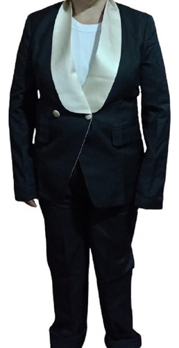 Traje Formal Para Mujer Blazer Y Pantalon Estilo Smoking