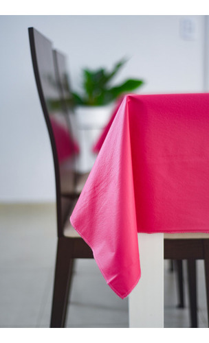 Mantel Cuerina Impermeable Cuadrado 1.40x1.40 Ecocuero Fucsia