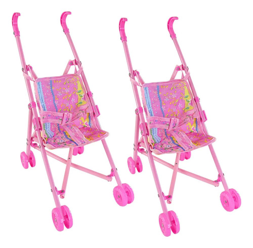 2 Carrinho De Boneca Bebe Reborn Brinquedo Infantil Passeio