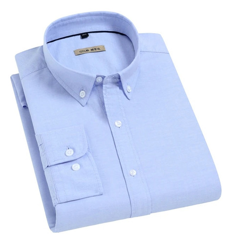 Camisas Oxford Lisas Casuales De Manga Larga Para Hombre, Si