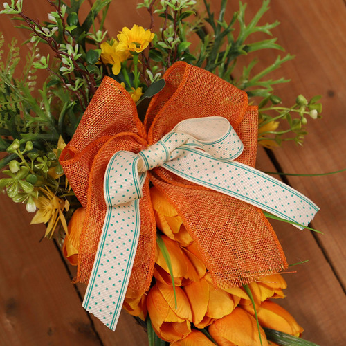 Corona De Zanahoria De Pascua Para Puerta Delantera, Corona