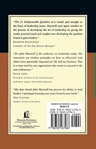 The 21 Indispensable Qualities Of A Leader - Maxwell, de Maxwell, J. Editorial Thomas Nelson Publishing en inglés