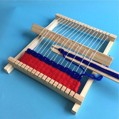Máquina De Tricotar À Mão Weaver Diy Wooden Loom Toys Para C
