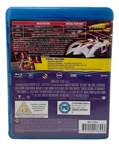 Speed Racer Blu-ray Importado The Wachowski Brothers (Usado)