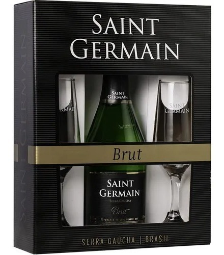 Kit Presente Espumante Branco Brut Saint Germain + 2 Taças 