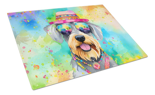 Dac2554lcb Schnauzer Hippie Dawg Glass Cutting Board Large D