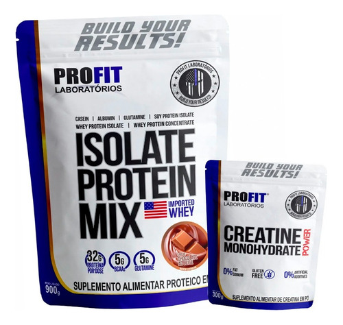 Kit Proteina Whey Isolado 900g + Creatina 300g Profit Energy