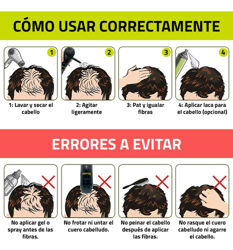 28g Fibras Capilares Con Bomba Aplicador Cabello Calvicie