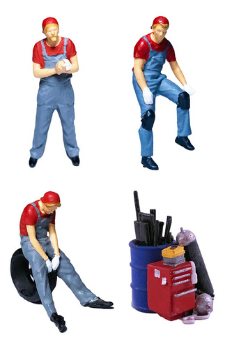 Pintado A Mano 1/64 Figuras De Personas Pintadas Rojo A