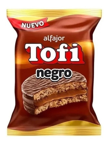 Alfajor Tofi Chocolate Negro Caja X 36 Unid Dulce De Leche