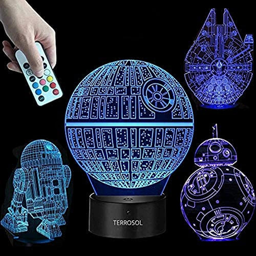 Terrosol 3d Star Wars Lámpara - Star Wars Regalos - 4 Pat