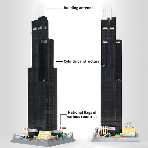Caximsy Willis Tower Chicago Arquitectura Modelo Conjuntos D