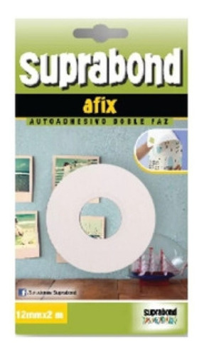 Cinta Doble Faz Suprabond Afix 2mtx12mm Rollo Original 