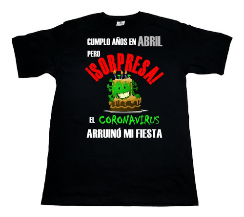 Playera Negra Algodón Cumpleaños Comico, Hombre 01