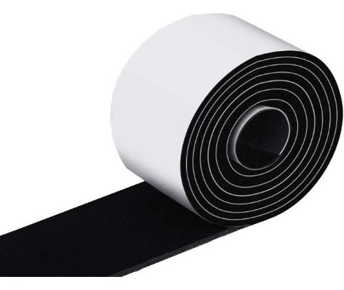 Imagen 1 de 2 de Cinta Fieltro Rollo Felpa Autoadhesiva 9 Cm X 5 M Negro