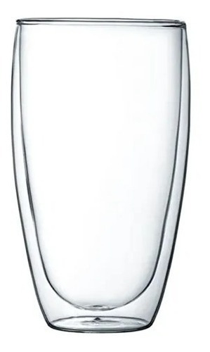 Taza Vaso Cristal Batido Cafe Doble Pared Borosilicato 450ml