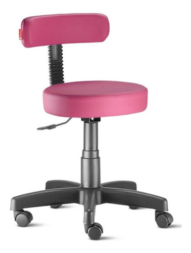 Cadeira Mocho Com Encosto Slim Pink