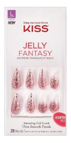 Uñas Kiss Glue-on Jelly Fantasy Nails Original Instantáneas