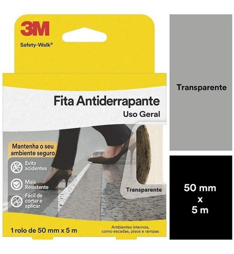 Cinta antideslizante transparente Safety Walk de 50 mm x 5 m