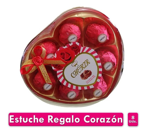 Estuche Chocolates Cherir Corazon Rojo Adro X 8 Bombones