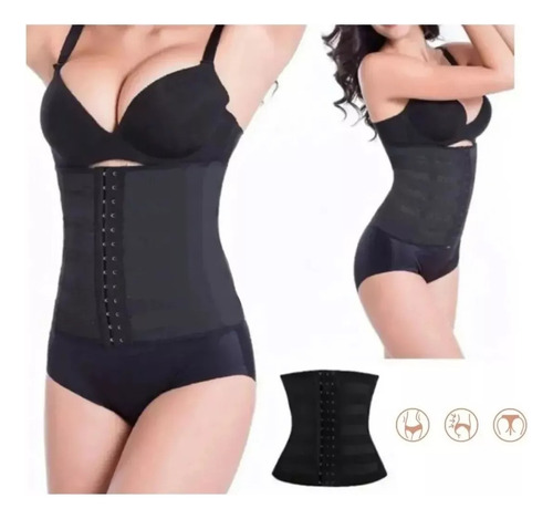 Faja Reductora Modeladora Cintura Corset Única Con 3 Hileras