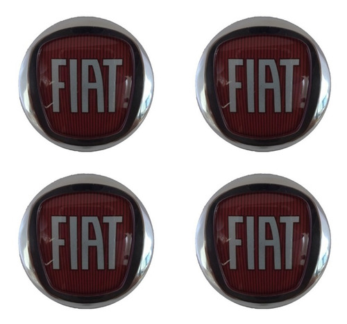 Kit 4 Emblema Logo Fiat Punto 49,6mm (acrílico) Para Calota 