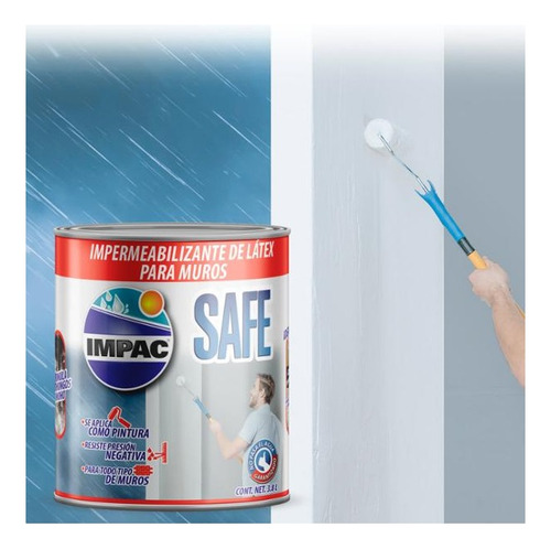 Impac Safe Impermeabilizante De Latex Anti Hongos Y Moho 1gl