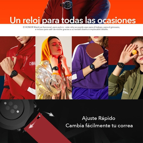 Smartband Honor Watch Magic Display De 1.2 Con Correa De Silicona Color Negro Y Caja Color Meteorite Black Meteorite Black Negro