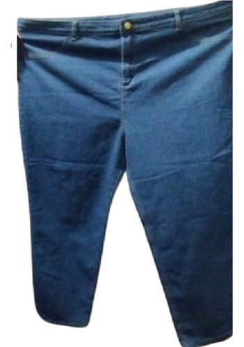 Pantalon Jean Tiro Alto  Strech Grande Especial Azul Vaquero