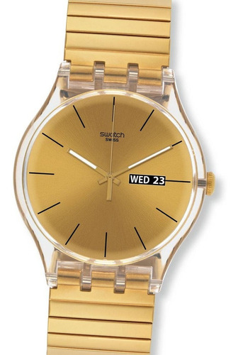 Reloj Swatch Suok702b Dazzling Light Elastizado Doble Calendario Watch Fan