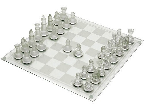 Jogo De Xadrez C/ Tabuleiro E Peças De Vidro Peq
